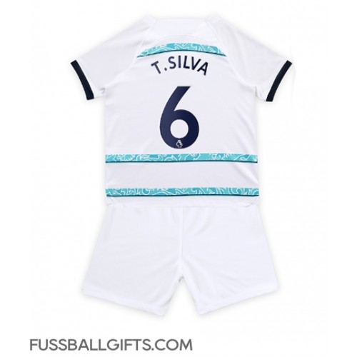 Chelsea Thiago Silva #6 Fußballbekleidung Auswärtstrikot Kinder 2022-23 Kurzarm (+ kurze hosen)
